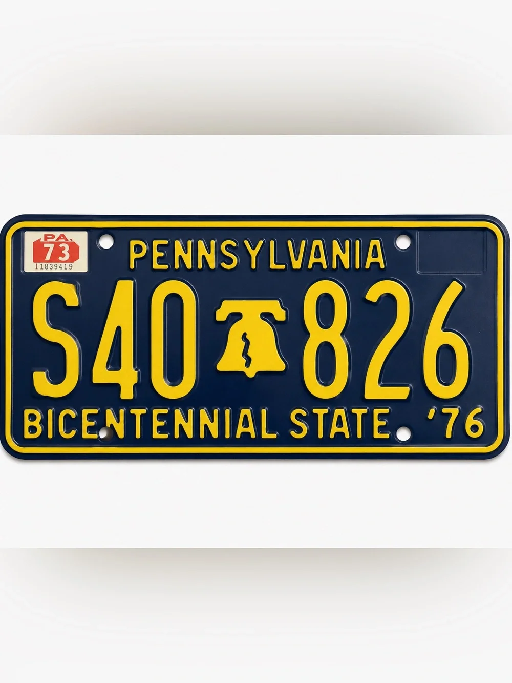 Pennsylvania Bicentennial State 1976 License Plate